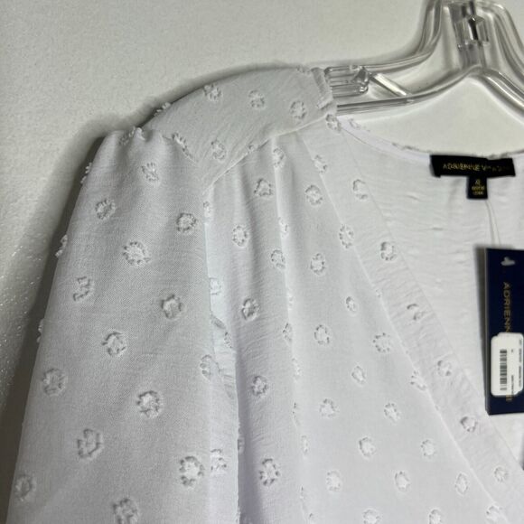 Adrienne Vittadini White Puff Sleeve V-neck Eyelet Shift Dress XL NWT - Picture 3 of 10